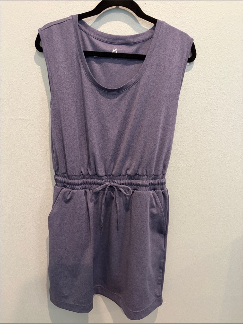 Sleeveless Drawstring Waist Purple Dress